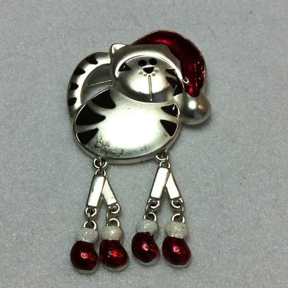 FINAL SALE PRICE Enameled Christmas Pin Lot x 2 - Picture 2 of 6